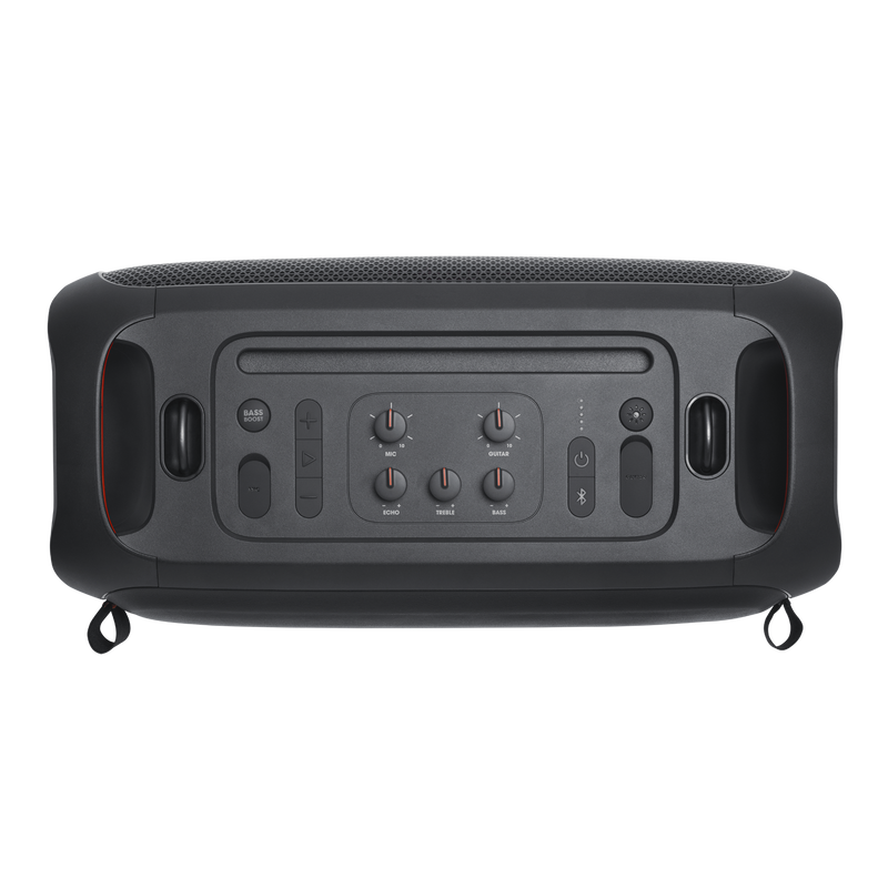 JBL PartyBox On-The-Go - Black - Portable party speaker with built-in lights and wireless mic - Top image number null